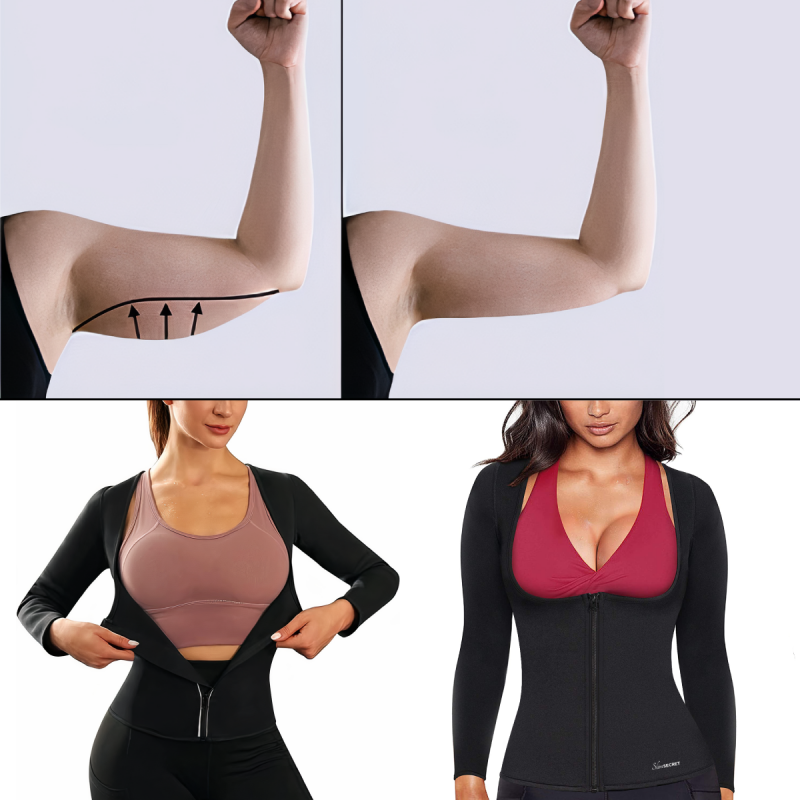 COSTUM pentru SLABIT: Pantaloni Hot Pants LONG SLIMSECRET + Bluză pentru Slăbit cu decupaj în zona sânilor