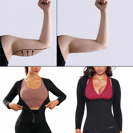 COSTUM pentru SLABIT: Pantaloni Hot Pants LONG SLIMSECRET + Bluză pentru Slăbit cu decupaj în zona sânilor