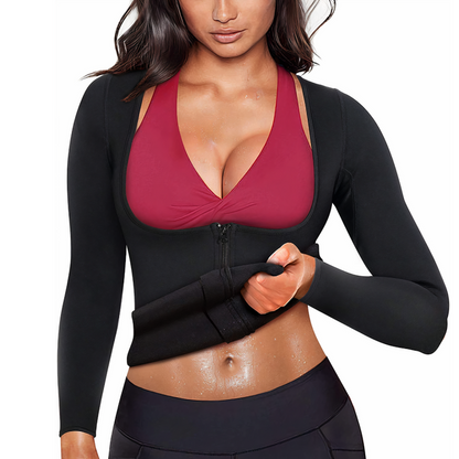 COSTUM pentru SLABIT: Pantaloni Hot Pants LONG SLIMSECRET + Bluză pentru Slăbit cu decupaj în zona sânilor