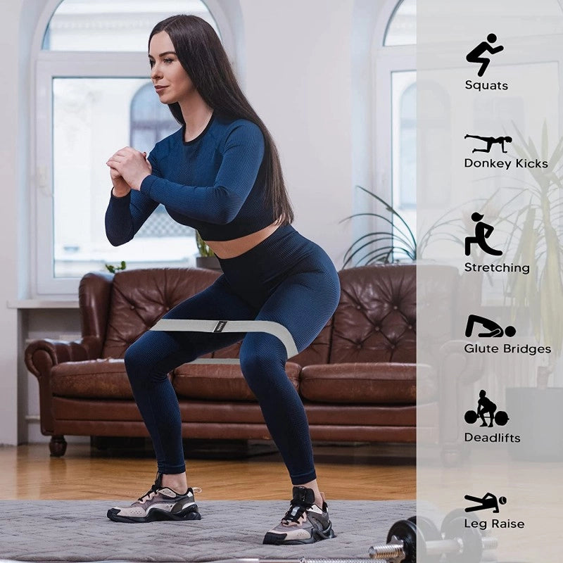 Set 3 Benzi Elastice de rezistență PERSPIRA. Suprafață antiderapantă. Excelente pentru antrenamentele picioarelor și spatelui