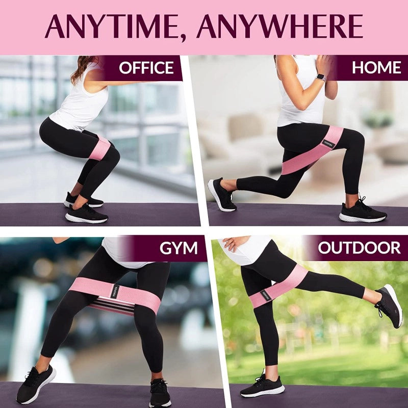 Set 3 Benzi Elastice de rezistență PERSPIRA. Suprafață antiderapantă. Excelente pentru antrenamentele picioarelor și spatelui