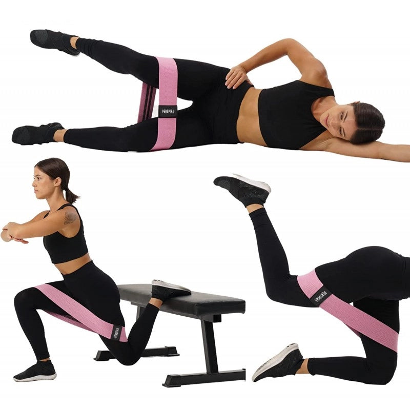 Set 3 Benzi Elastice de rezistență PERSPIRA. Suprafață antiderapantă. Excelente pentru antrenamentele picioarelor și spatelui