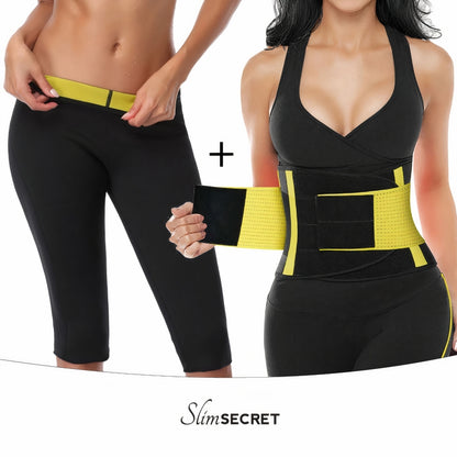 Costum pentru SLABIT: Pantaloni HotPants SLIMSECRET + Centura HOT CLEPSYDRA