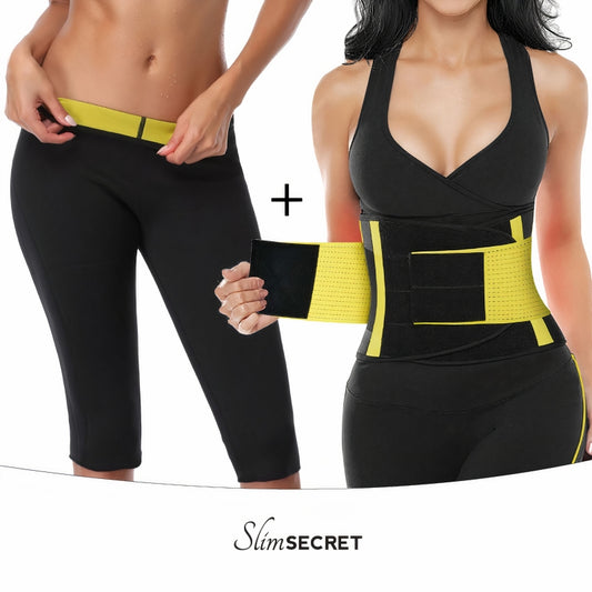 Costum pentru SLABIT: Pantaloni HotPants SLIMSECRET + Centura HOT CLEPSYDRA