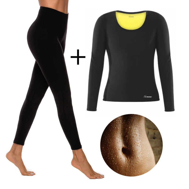 SET PROMO pentru SLABIT: Pantaloni LUNGI Hot Pants LONG SLIMSECRET + Bluza cu maneci LUNGI SLIMSECRET