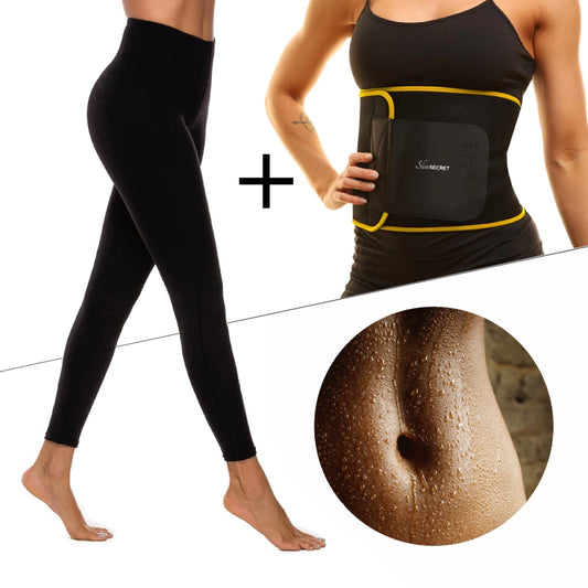 SET PROMO pentru SLABIT: Pantaloni LUNGI Hot Pants LONG SLIMSECRET + Centura KILO DOWN